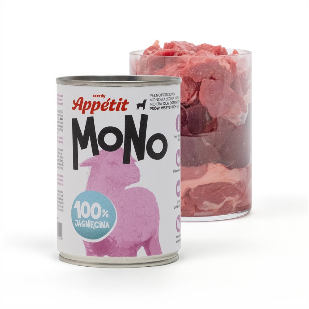 Comfy Appetit Mono Jagnięcina Monoproteinowa Karma Mokra Dla Psa Puszka 400g